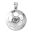 14kt White Gold Soccer Ball Fancy Charm Pendant