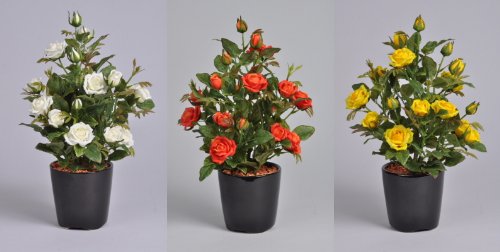 ミニバラセットD 白・オレンジ・黄 光触媒とアミノ酸のダブルコーティング　消臭力と抗菌力を発揮するアートフラワー 