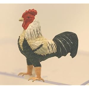 Dollhouse Miniature Rooster in Black & White