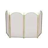 UniFlame 4 Fold Triple-Plated 25in High Mini Polished Brass Screen