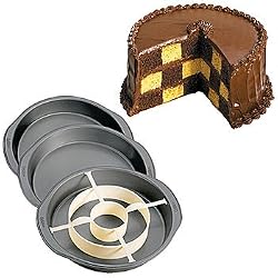Checkerboard Cake Pan: Non-Stick Steel Pans with Oversized Handles and Ring