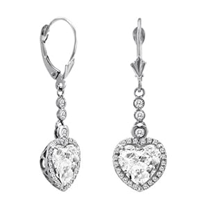 5.07 CT F-G/VS-2 Natural Diamond Drop Earrings set in 18K White Gold