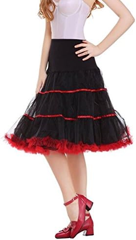 Ondine8 Women 26"Rockabilly Vintage Tulle Petticoat,50s Puffy Underskirt Slips