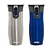 Contigo AUTOSEAL West Loop Stainless Steel Travel Mug with Open-Access Lid, 16-Ounce, Silver/Blue, Set of 2