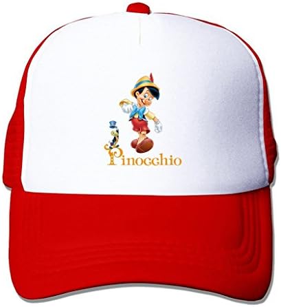 TTGHAT Pinocchio With Jiminy Cricket Cartoon Printing Snapback Cap Sun Visor Baseball Mesh Hat Red