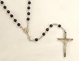 Pack of 8 Boxed Round Black Communion Beaded 16.5 Rosaries #37118