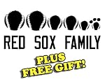 10.5" x 4.5" Red Sox Baseball Family Vinyl Sticker Decal [Die-cut, White] + with Free Baseball Pencil