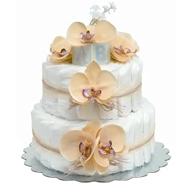 Bloomers Baby Diaper Cake Yellow Orchids