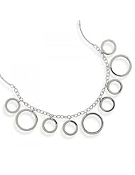MMA Silver - 16 inch Rhodium Plated Small and Large Circles Necklace