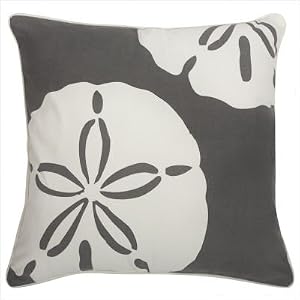 Outdoor Sand Dollar Pillow in Charcoal by 