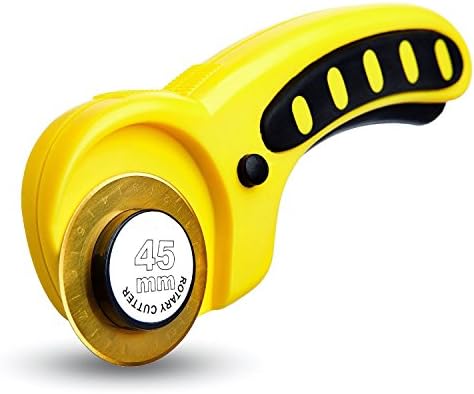 Rotary Cutter - IMPROVED - TITANIUM Coated Blade - Replaceable 45mm Blades Deluxe Quilters Rotary Cutter - Perfect for Quilting Sewing Scrapbooking, Seamstress, Tailors - 100%