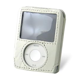 PDAIR レザーケース for iPod nano(3rd Gen) ネックストラップ付 スリーブタイプ(ホワイト) PALCIPDN3NS/WH