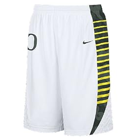 Oregon Ducks New 2008 09 White NCAA Screen Printed Replica Basketball Shorts By Nike Team Sports