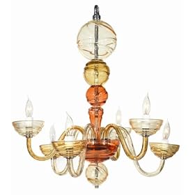 Waterford Crystal Cosmic Chandelier 6 Arm - Spicy Amber by