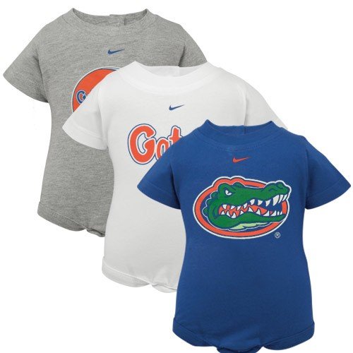 Nike Florida Gators Infant Royal Blue, White & Ash 3-Pack Creeper Set (6-9 Months)