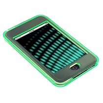Apple iPod Touch 8GB 16GB Accessory Kit -Transparent Green Crystal Snap-on Cover Case + Premium Reusable LCD Screen Protector with Lint Cleaning Cloth By Ikross