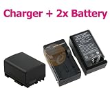 2 PACK Replacement Battery for Canon BP-808 + Replacement Battery Charger for Canon Digital Camera VIXIA HF 10 / HF 100 / HF 11 / HF 20 / HF 200 / HF 21 / HF M30 / HF M300 / HF M31 / HF S10 / HF S100 / HF S11 / HF S20 / HF S200 / HF S21 / HG 20 / HG 21 / HG 30