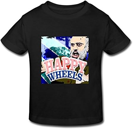 FANNGBABY Kid's Toddler Happy Wheels Logo Age 2-6 T-shirt Black 2 Toddler