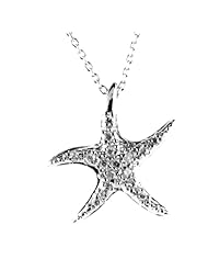 Starfish Sterling Silver Necklace CZ .925 - 20mm