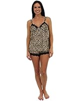 Pajama Heaven Satin Cami and Short Set with Lace Detail