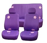 FH-FB053112 Floral Embroidery Design Car Seat Covers Purple Color