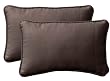 Pack of 2 Outdoor Patio Rectangular Throw Pillows 24.5" - Dark Chocolate Brown