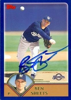 Ben Sheets Autographed/Hand Signed MLB Baseball Card (Milwaukee Brewers) 2003 Topps #147
