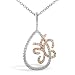1/3 ctw Round Brilliant Diamond Butterfly Pendant in 14kt Two-Tone Gold