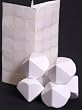 Bag of 6 Jumbo 10-sided Blank Dice, White with Stickers