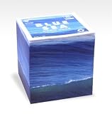 Blue Sea Note Cube 3.5 X 3.5 X 3.5 - (700 Blank Tear-off STICKY Sheets with Pen Hole), Made in USA of 100% Recycled Paper