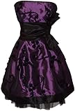 IMAGE OF Applique Ribbon Strapless Mini Dress Prom Party Formal Gown, XS, Purple/Black