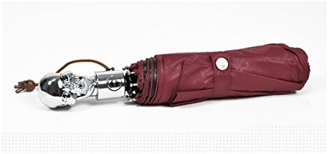 Retro Punk Skull Sunny Umbrella. Automatic Three Folding Umbrella.Two Person Umbrella, Family Rain Gear - Red