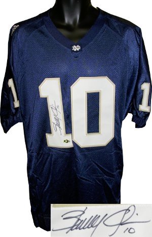 Brady Quinn Autographed/Hand Signed Notre Dame Authentic Blue Adidas Jersey