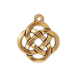 22K Gold Plated Lead-Free Pewter Celtic Knot Open Pendant Charm 20mm (1)