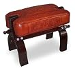 Cedar and leather stool, 'Inca Memories'