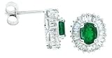 0.79ct Emerald and Diamond Earrings in 14Kt White Gold