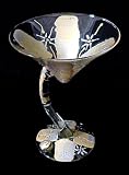 Angel Wings Design - Hand Painted - Sexy Martini - 7 oz. (curved stem)