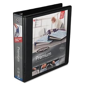 Wilson Jones 87906 - Premium Single-Touch Locking Round Ring View Binder, 2 Capacity, Black-WLJ87906