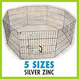 Pet Supplies : 30"H x 24" 8 Panel GoGo Silver Zinc Exercise Pen w/ Door