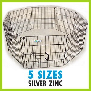 Childrens Toyshop  Pet Supplies : 30"H x 24" 8 Panel GoGo Silver Zinc Exercise Pen w/ Door