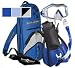 U.S. Divers Grande Vista Mask, Total Dry Snorkel, Travel Trek Fins, Strap & Bag Package