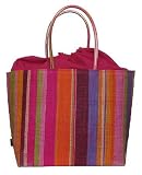 Colorful Straw / Beach / Shopper / Tote Bag Fuchsia Meduim