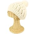 Kids Child 3-7 Knit Ski Pom Pom Beanie Hat Cap White