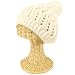 Kids Child 3-7 Knit Ski Pom Pom Beanie Hat Cap White