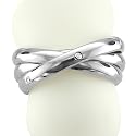3 Circle Stainless Steel Diamond Band Ring (H, SI, 0.03 carat)-Band Width:5mm