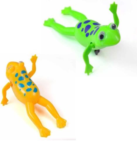 Interesting Baby Bathing Toy Wing Up Plastic Frog Bath Buddies For baby Kids Green or Yellow Color