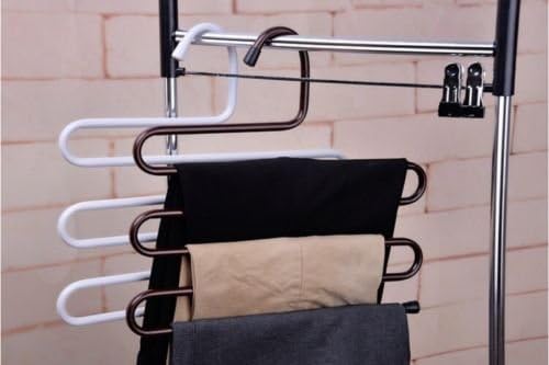 Deslong® Multi-Purpose 5 Layers Pants Hanger Trousers Tie Rack Space Saving Practical 1pcs