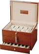 Atanoff - AEM26G - Ecrin bois pour 26 montres - Coffret en bois massif vernis 10 couches - Intérieur gainé façon daim beige