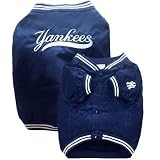 NY Yankees MLB Dog Jacket - XSmall: Length 8-10 / Girth 12-14