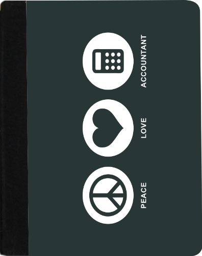 Rikki Knight Peace Love Accountant Green Color Design Black Leather and Faux Suede Case for Apple iPad 2 - The New iPad (3rd & 4th Generation)